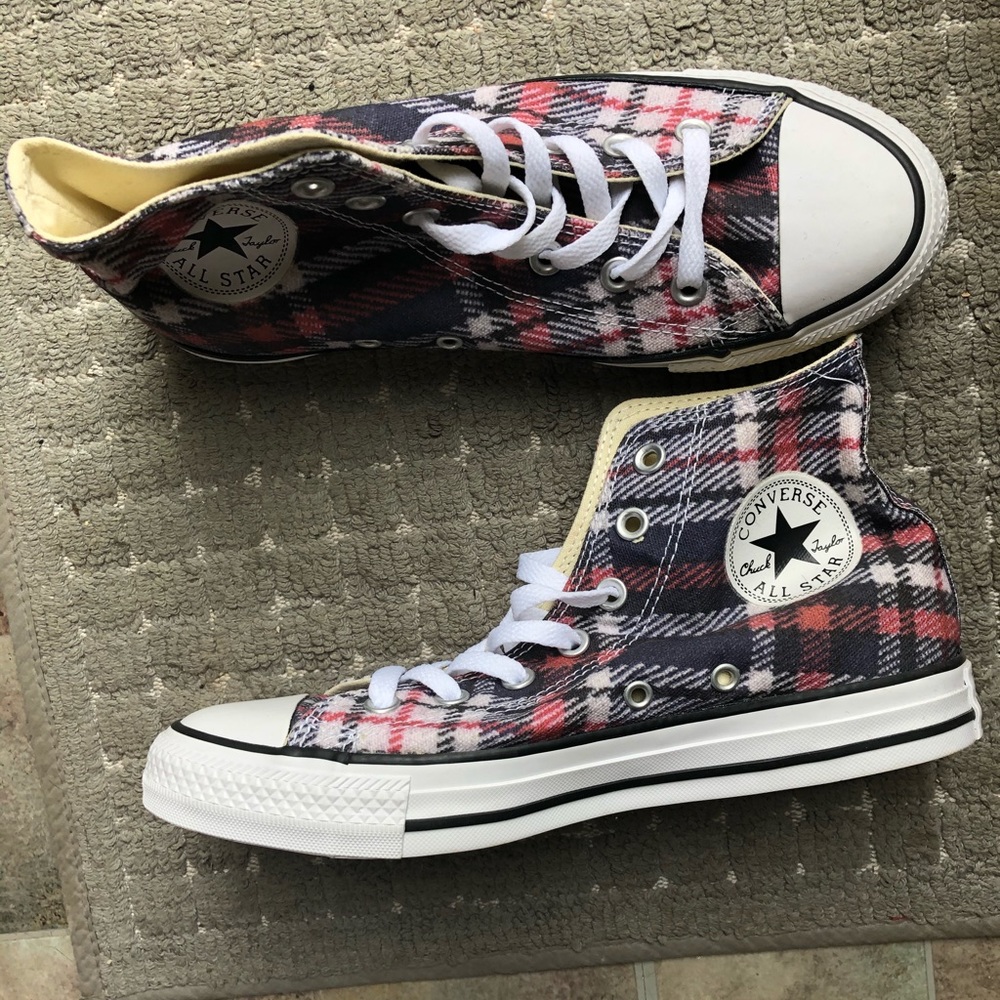 plaid converse high tops
